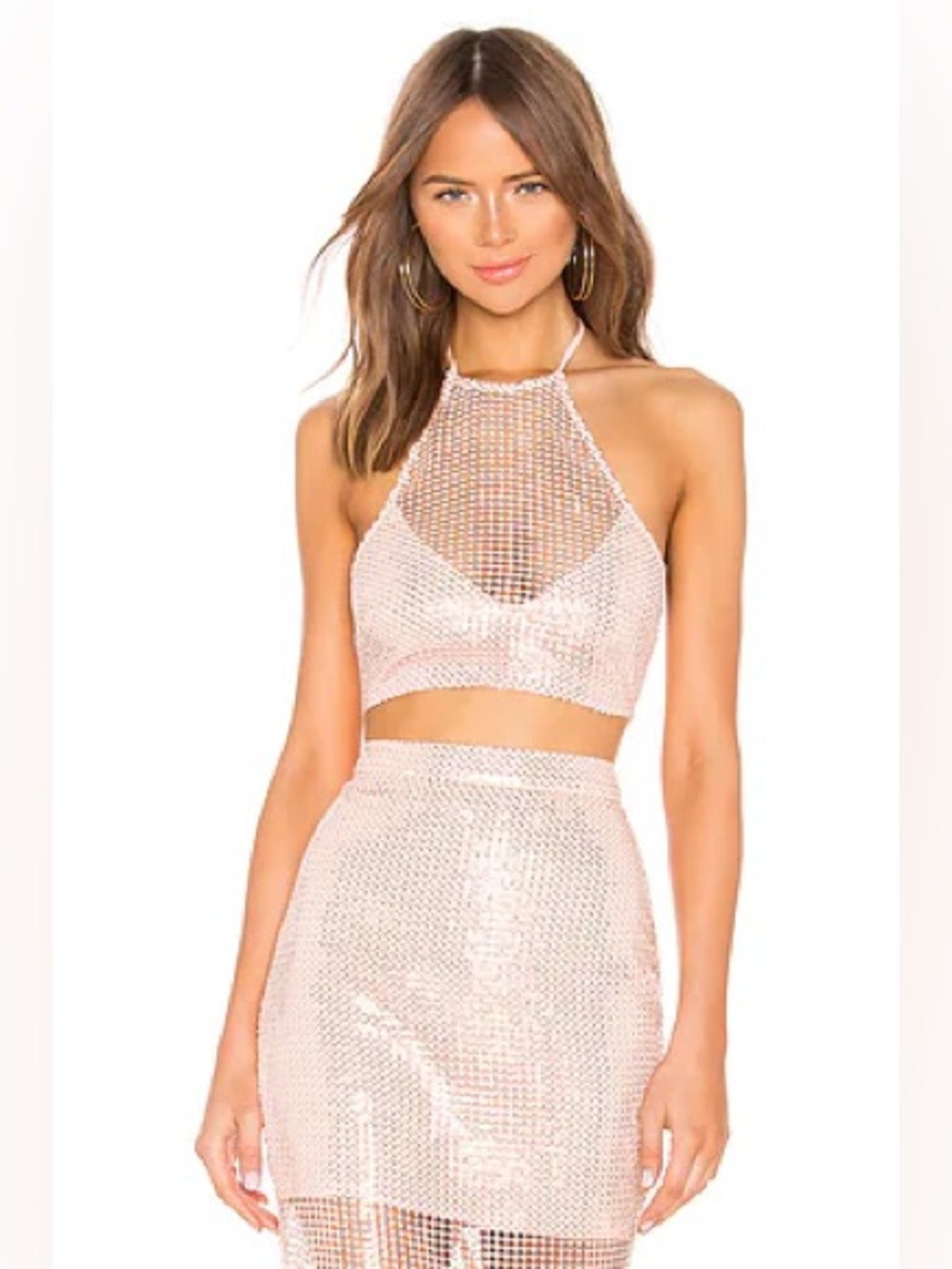 NWT NBD x Naven Camilla Crop Top in Peach Blush